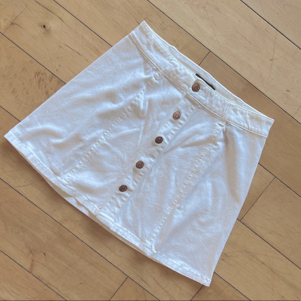 Celebrity Pink White Button Up Mini Skirt